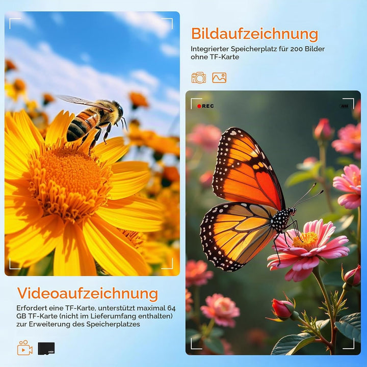 Handy Mikroskop 500X Vergrösserung Digitales Taschenmikroskop Tragbares 2" IPS Bildschirm Microscope