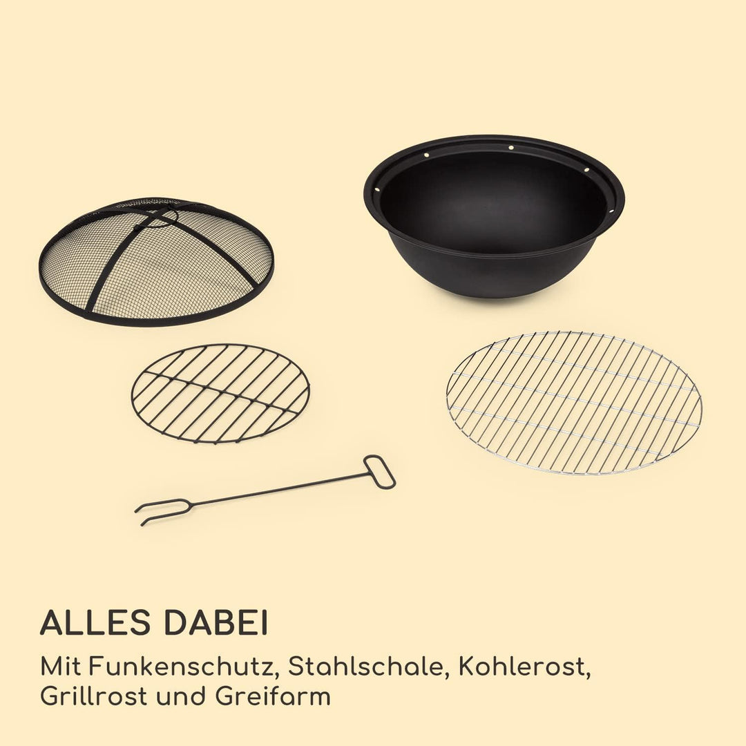 Blumfeldt Feuerschale, Tragbare Feuerstelle Outdoor, Feuerschalen für den Garten, Terrasse & Camping