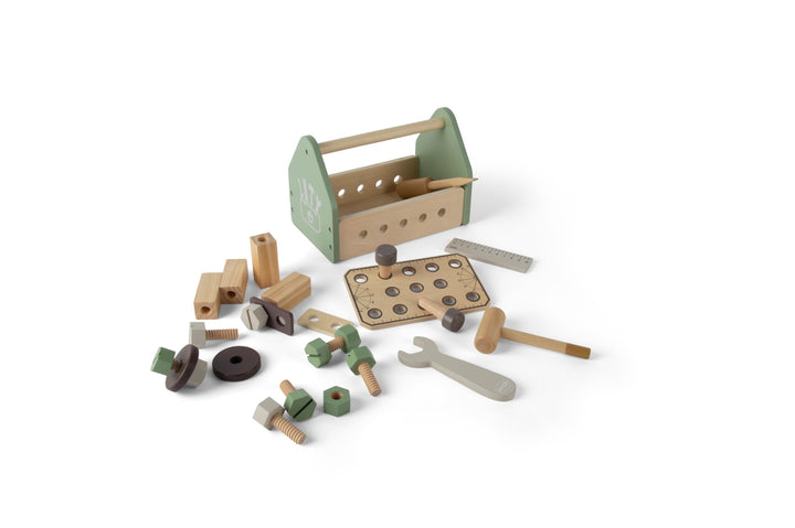Dantoy - Werkzeugkiste aus Holz für Kinder - Rollenspiel - Holzspielzeug - mit Zubehör - 3+ Jahre
