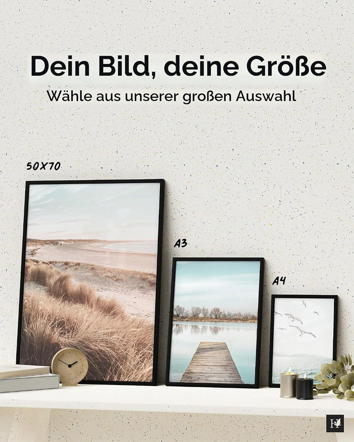 Heimlich® 2 x Bilderrahmen DIN A4 21x30 cm Schwarz Holz Rahmen 2-Pack | Dokumentenrahmen 21x29,7 cm
