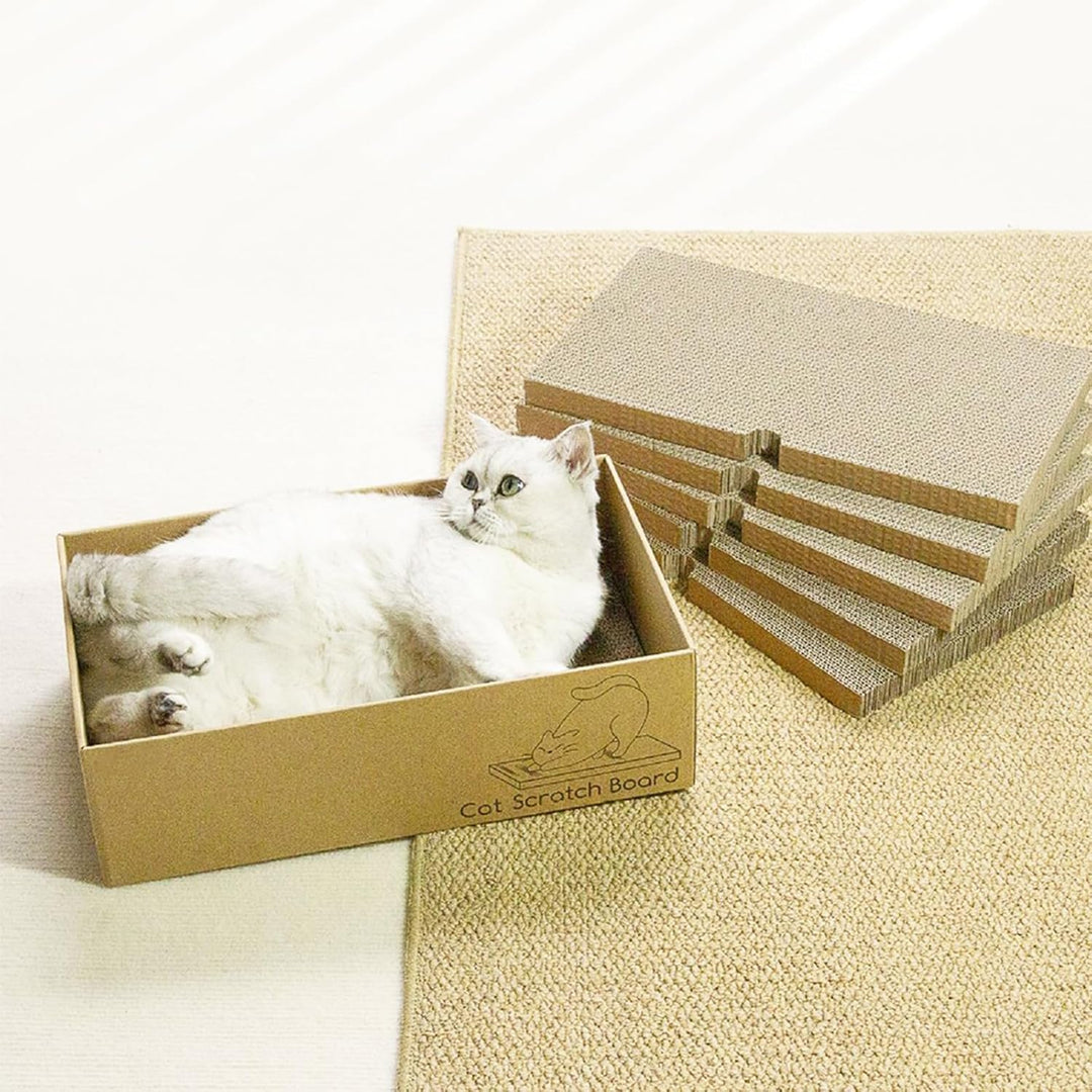 Magrimaxio 5 Stück Kratzbretter Katze, Kratzpappe für Katzen Wellpappe Recycelbar, Katzen Kratzbrett