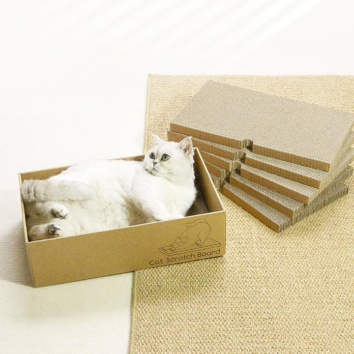 Magrimaxio 5 Stück Kratzbretter Katze, Kratzpappe für Katzen Wellpappe Recycelbar, Katzen Kratzbrett