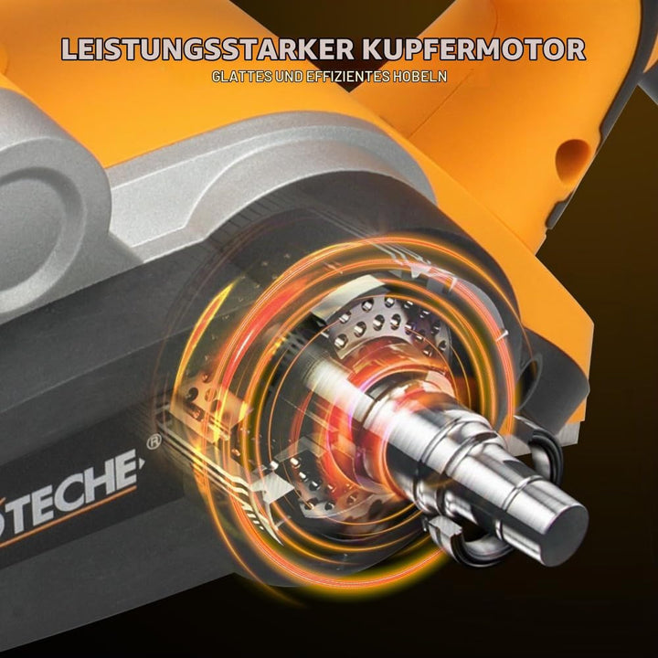 Hoteche 900W Elektrohobel 82 * 3mm - 16000rpm, 65mn Klingen, VDE Stecker, Aluminiumplatte, inklusive