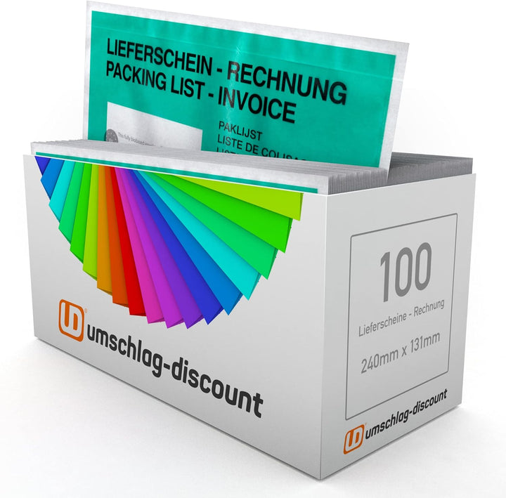 umschlag-discount – grüne Versandtaschen aus Papier für Lieferscheine, Rechnungen, Retourenscheine &