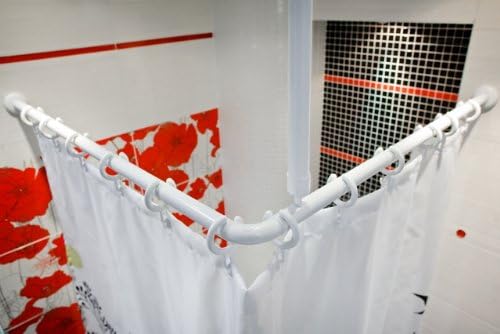 3er ALU WINKELSTANGE BARRIEREFREI WEISS - Problemloses durchschieben des Vorhangs ohne Hindernis - D