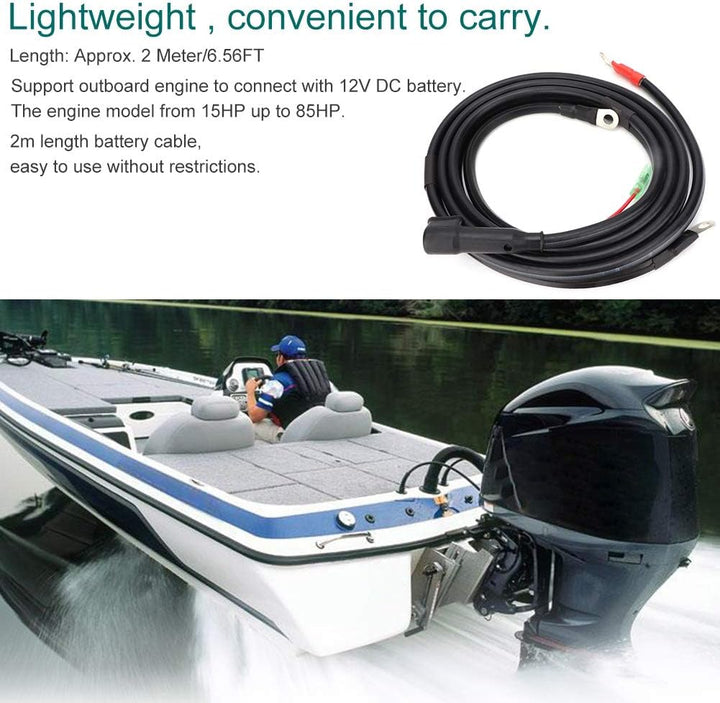 Suuonee Aussenborder Batteriekabel, 2M Batteriekabel passend für Parsun Powertec Aussenborder 30-85P