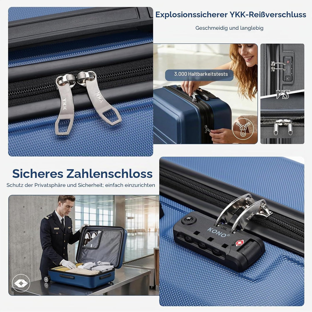 KONO Koffer Grosser 28 Zoll Leicht ABS+PC Hartschalenkoffer XL mit TSA-Schloss Reisekoffer mit 4 Rol
