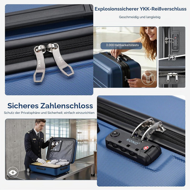 KONO Koffer Grosser 28 Zoll Leicht ABS+PC Hartschalenkoffer XL mit TSA-Schloss Reisekoffer mit 4 Rol