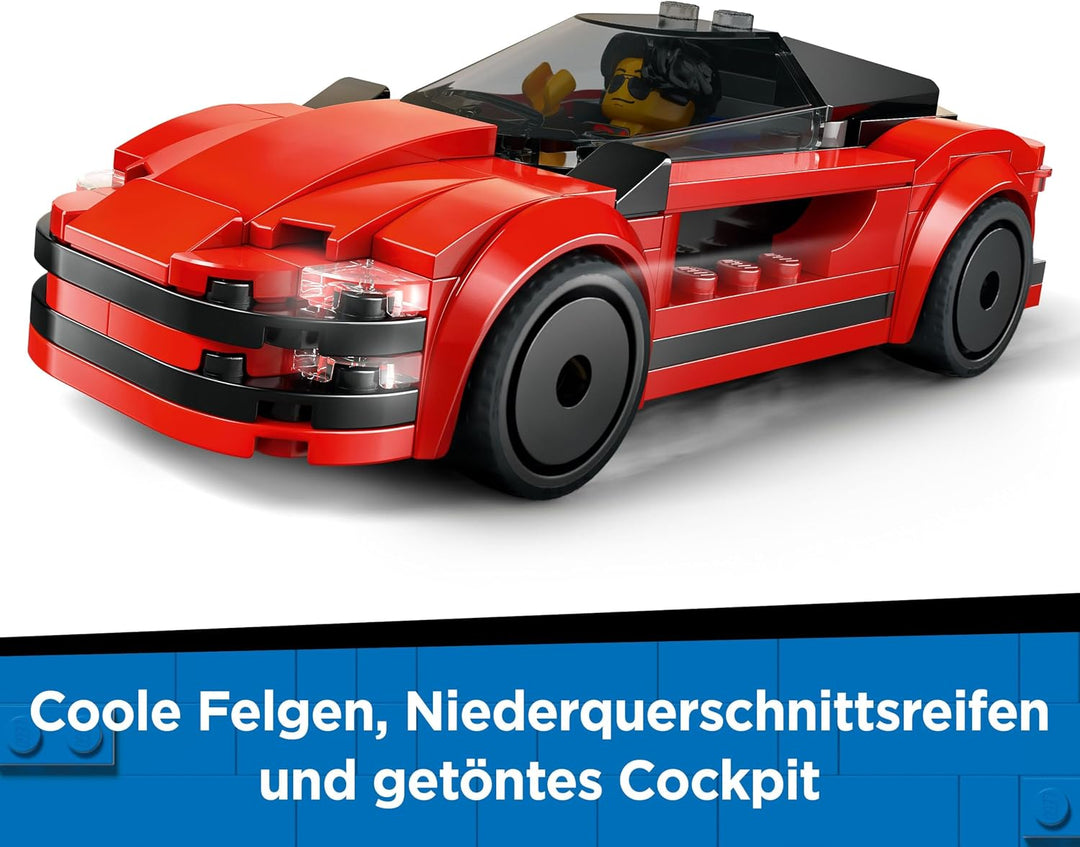 LEGO City Roter Sportwagen - Rennwagen Spielzeug für Jungen und Mädchen ab 5 Jahren - Geschenk zum G