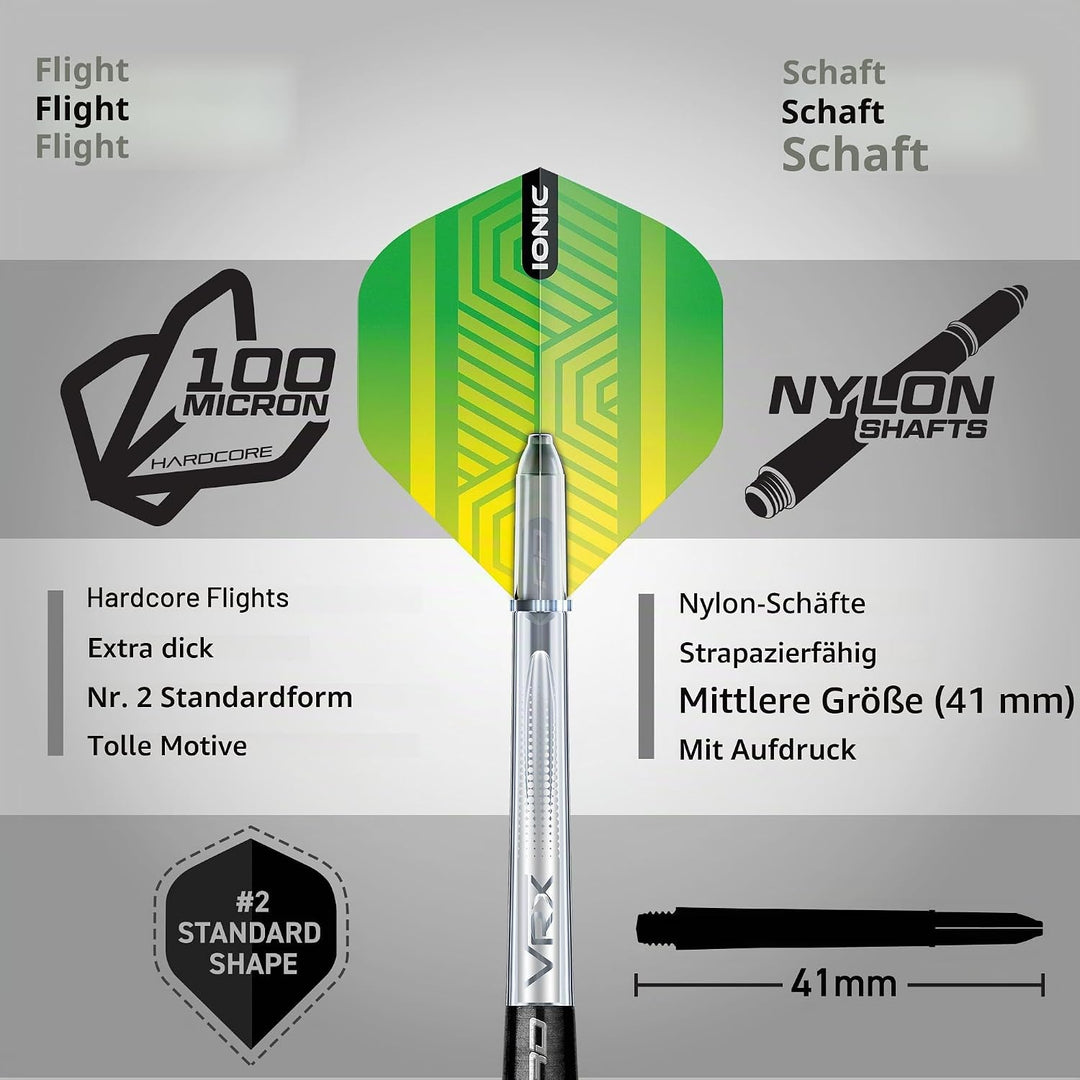 RED DRAGON Freestyle Tungsten Darts Set mit Flights und Schäfte 22.0 Gramm, 22.0 Gramm