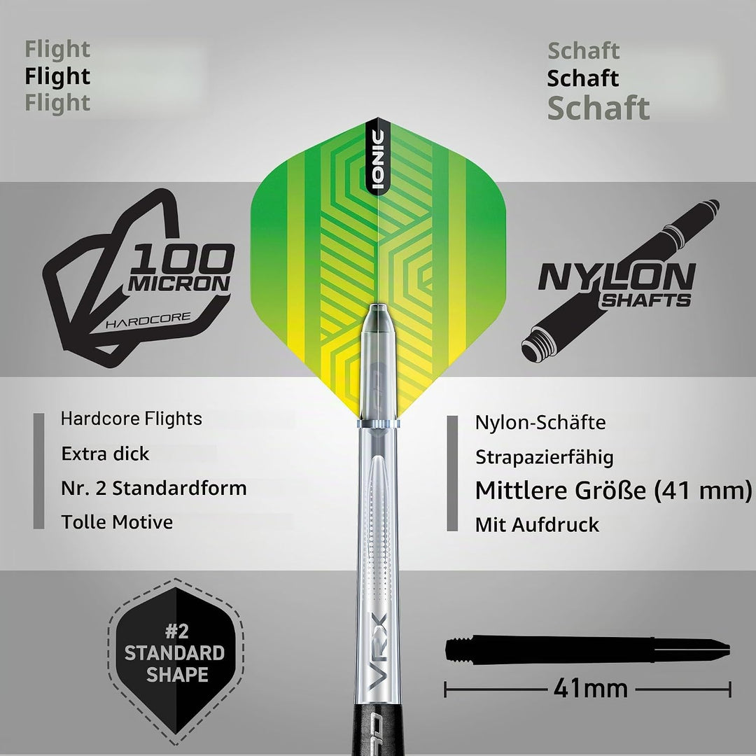 RED DRAGON Freestyle Tungsten Darts Set mit Flights und Schäfte 22.0 Gramm, 22.0 Gramm
