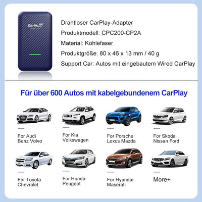 Carlinkit 4.0 Wireless Apple CarPlay & Android Auto 2-in-1-Adapter, für kabelgebundene CarPlay-Autos