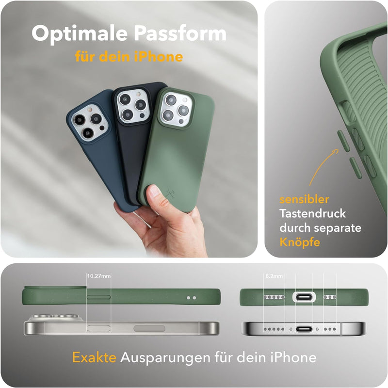 Woodcessories - BioCase, Magnetische Handyhülle für iPhone 15 kompatibel mit MagSafe,Hülle mit Magne