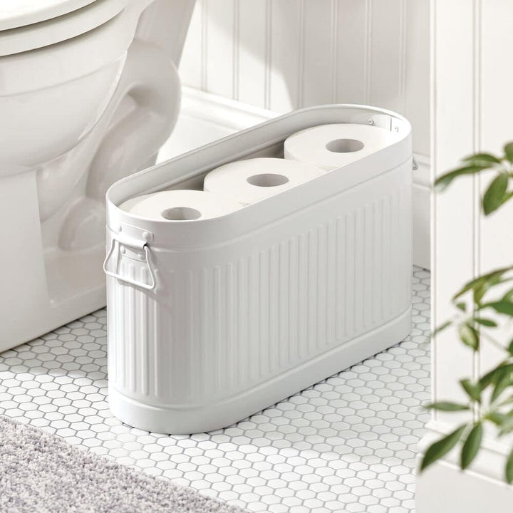 mDesign Ersatzrollenhalter für 6 Rollen Toilettenpapier – geräumiger Klopapierhalter im Retro-Design