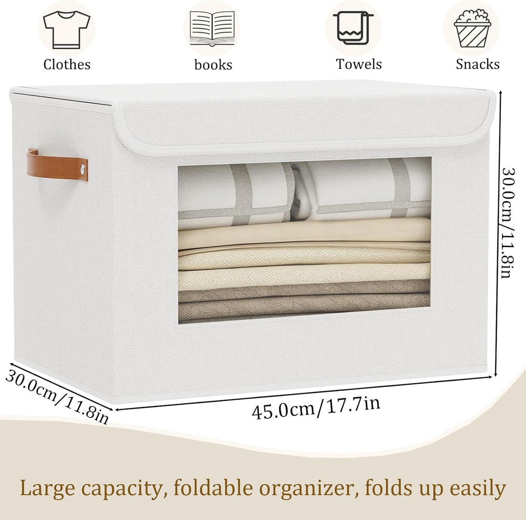 Aufbewahrungsbox mit Deckel Stoff, Schrank Organizer Kleiderschrank, Aufbewahrungsboxn mit Fenster,