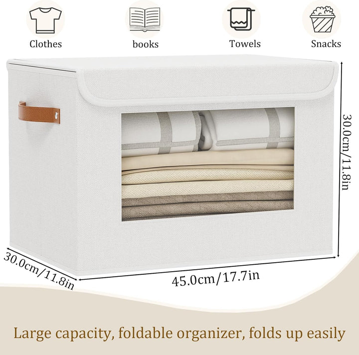 Aufbewahrungsbox mit Deckel Stoff, Schrank Organizer Kleiderschrank, Aufbewahrungsboxn mit Fenster,
