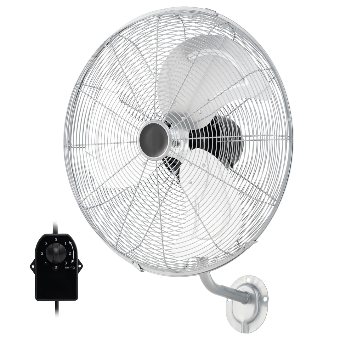 RELAX4LIFE Wandventilator mit 3 Geschwindigkeitsstufen, 85°Oszillation & 30°Neigung, 120W Ventilator