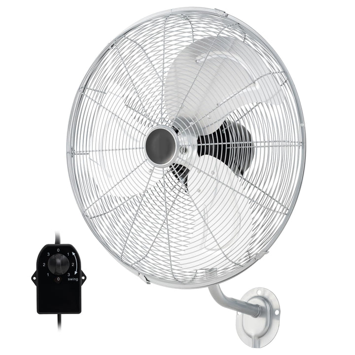 RELAX4LIFE Wandventilator mit 3 Geschwindigkeitsstufen, 85°Oszillation & 30°Neigung, 120W Ventilator