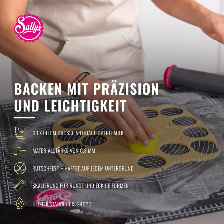 Sallys Silikon Backmatte/Gewebematte - Silikon - verschiede Grössen (60x60) BPA frei- einfach, umwel