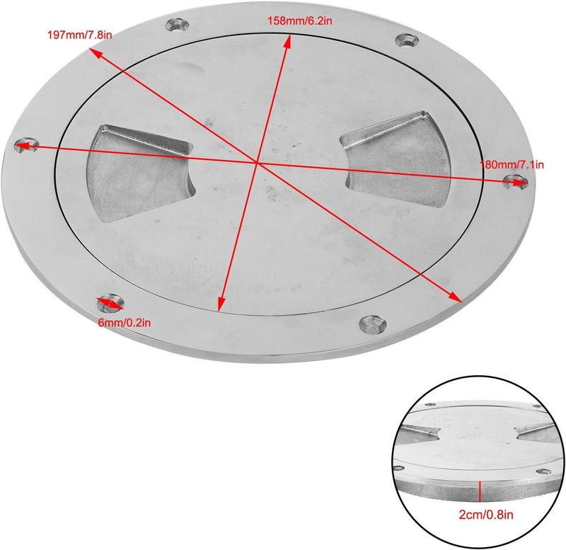 KIMISS Deckplatte, 6 Zoll Edelstahl Deck Luke Abdeckung Edelstahl Inspektionsluke mit Schlüssel für