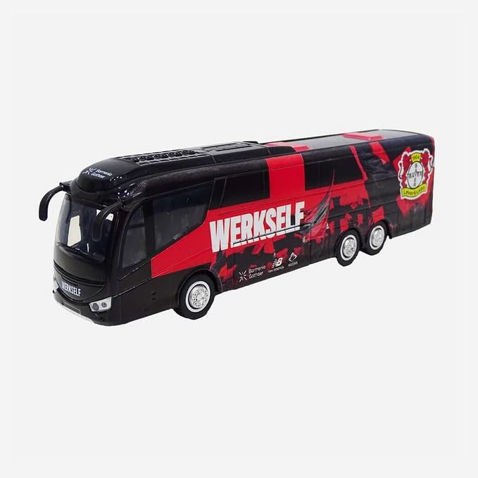 Bayer 04 Leverkusen Mannschaftsbus Modell – Offizieller Werkself Fanartikel Bus mit Rückzugfunktion