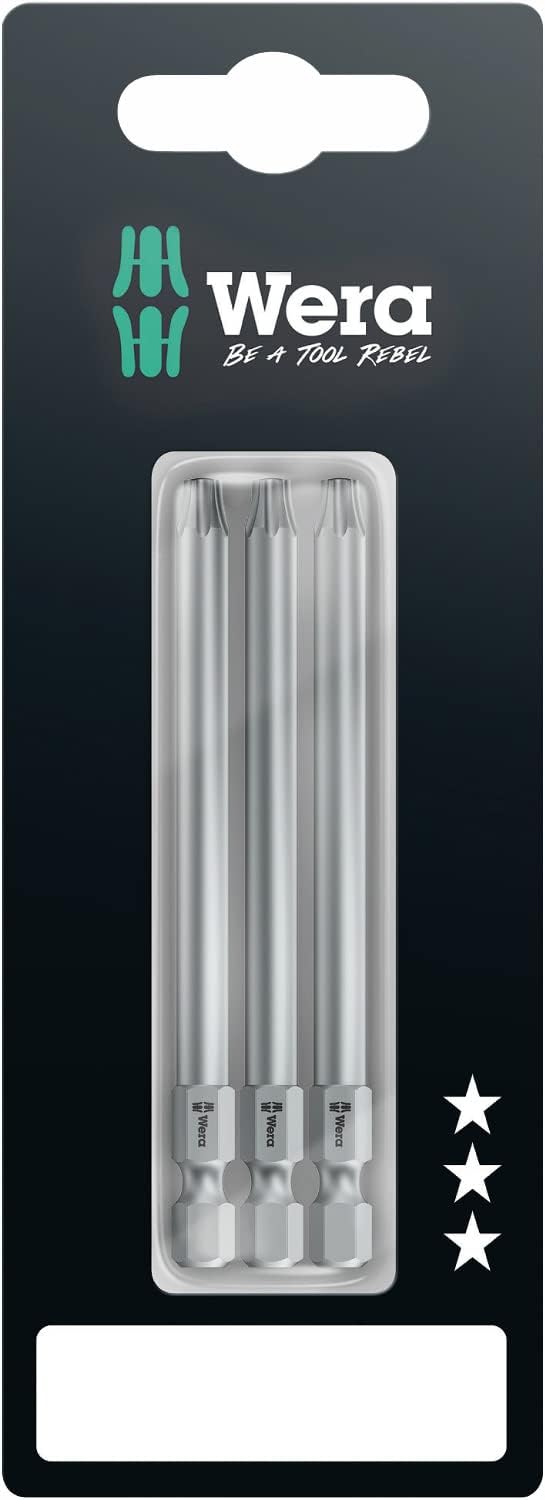 Wera - 05073473001 - TORX® Bits, 867/4 Z SB Bits, TX 25 x 89 mm, 3-teilig, TX 25