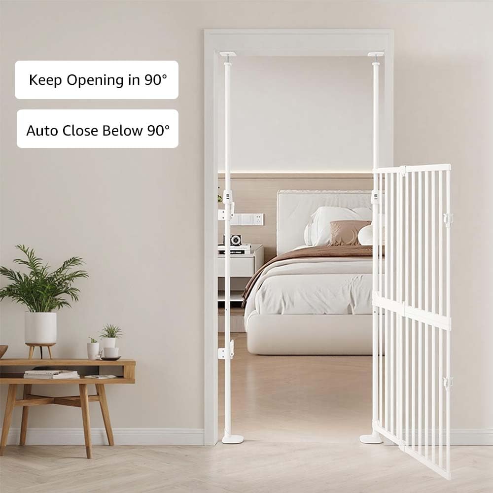 uunipaws Fensterschutzgitter 145 cm extra hoch, ohne Bohren, automatisch schliessend, für Katzen & H