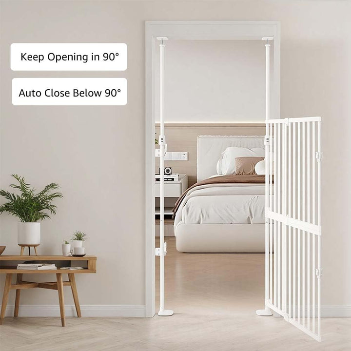 uunipaws Fensterschutzgitter 145 cm extra hoch, ohne Bohren, automatisch schliessend, für Katzen & H