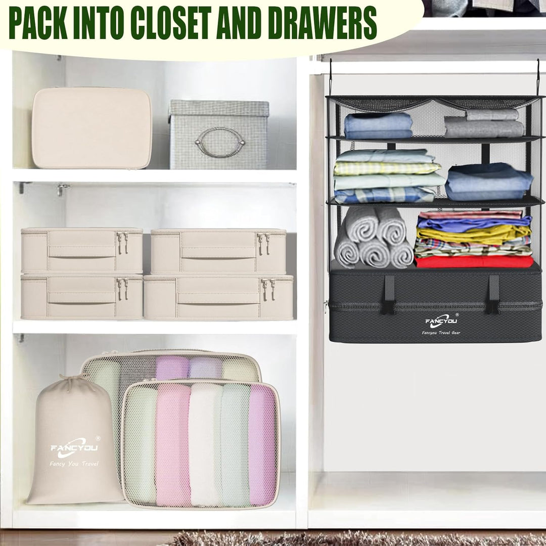 Koffer Organizer Hängende Verpackung Würfel Tragbare Schrank Regale Kompressive Reisegepäck Essentia