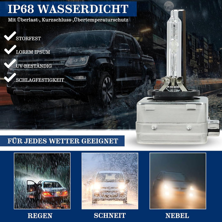 Super Vision D3S Xenon Brenner Scheinwerfer Lampen 6000K 8000K 2x (Weiss), Weiss