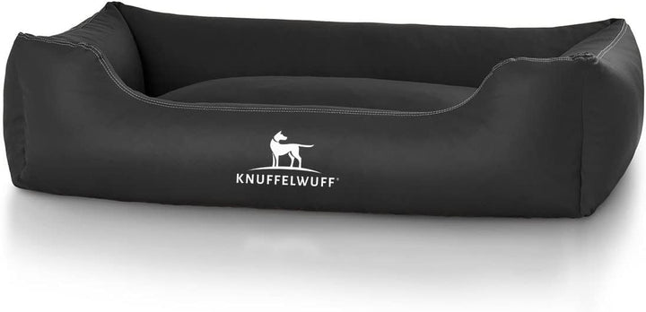 Knuffelwuff Kunstleder Hundebett Sidney XXL 120 x 85cm Schwarz