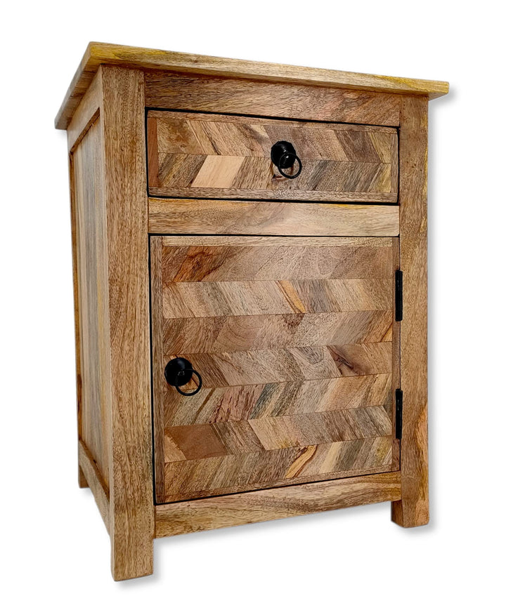DARO DEKO Holz Nachttisch braun 45 x 60cm Beistelltisch Vintage Nachtschrank Retro