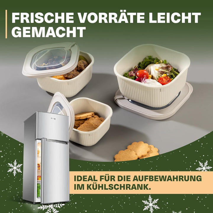 Viwares Frischhaltedosen im 9er Set mit transparentem Ventildeckel, Aufbewahrungsbehälter, Küche, st