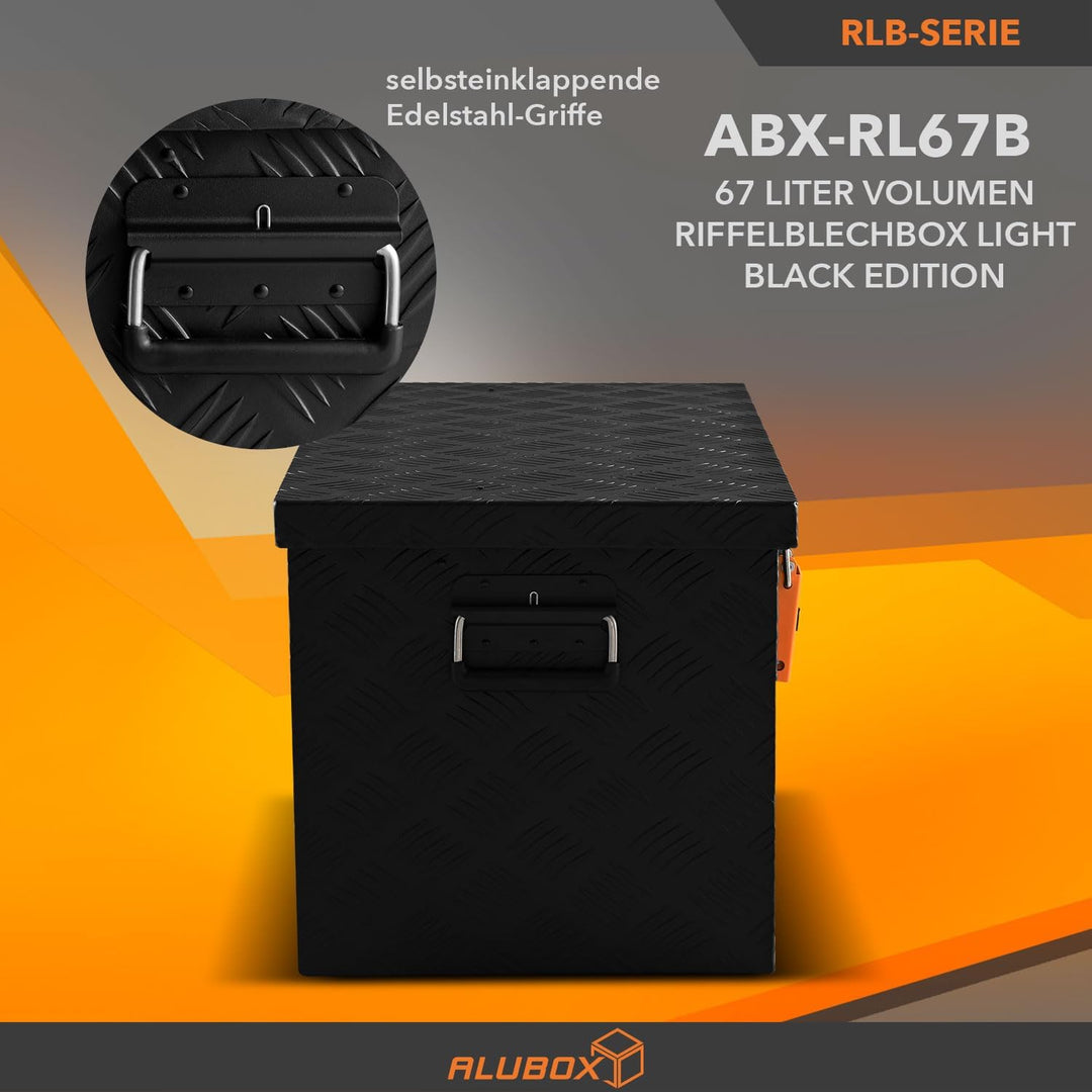 alubox Werkzeugkiste Riffelblech ABX-RL67B Aluminium 1,5mm Werkzeugkiste leicht und robust 67 Liter