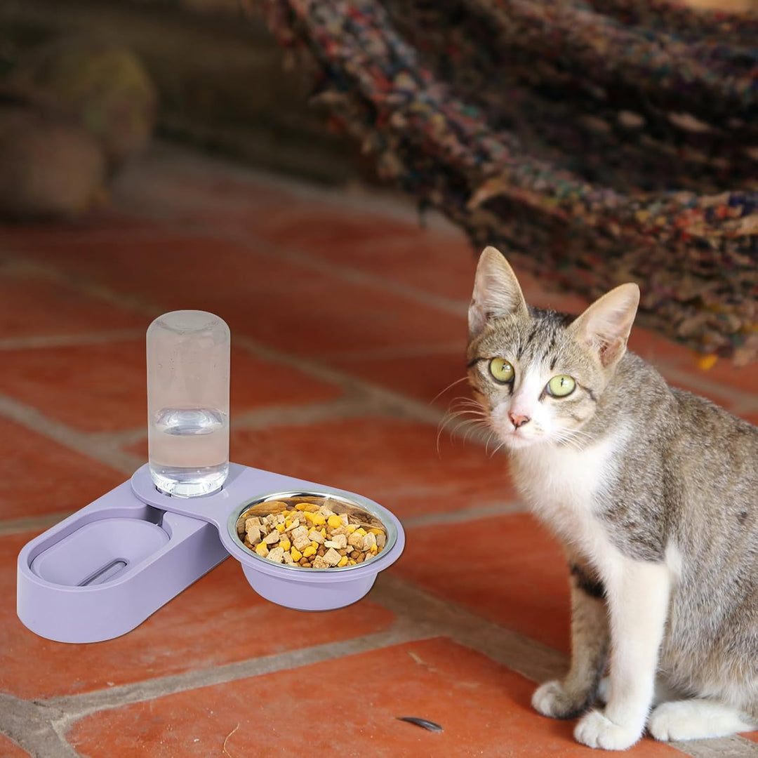 Gadpiparty Drehbarer Futternapf für Hunde und Katzen aus Kunststoff und Edelstahl mit Wasserfestem A