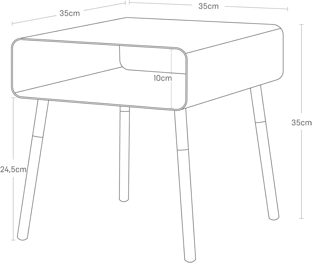 Low side table - Plain - white Weiss, Weiss