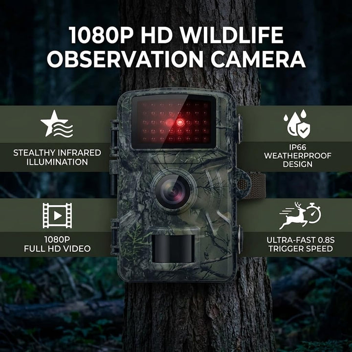 Wildkamera, Wildkamera, 1080P, Wasserdichte Bauernhof- und Hofkamera mit 38 LEDs für Heimüberwachung