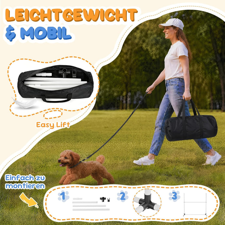 YRHome Hunde Agility Hürdenset Agility-Ausrüstung für Hunde 4 x Hürden Slalom Stangen Hunde Training