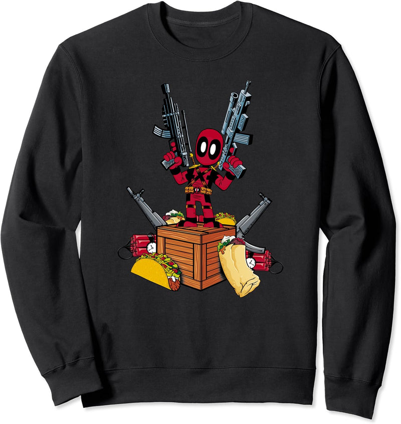Marvel Deadpool Weapons and Food Sweatshirt