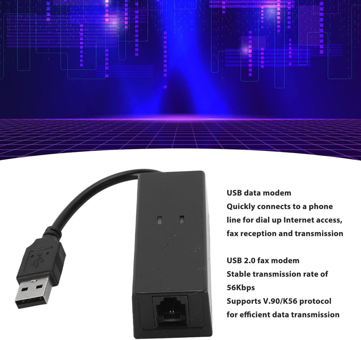 Externes USB 56K-DFÜ-Sprachfax-Datenmodem, USB 2.0-Modem mit V.90 K56-Protokoll und Multi-Software-K