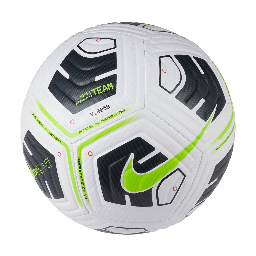 Nike Unisex – Erwachsene Academy-Team Fussball Ball 5 White / Black / Volt Single, 5 White / Black /