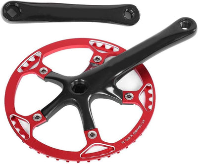 Tbest Kettenradgarnitur Fahrrad Kurbelgarnitur Singlespeed Crankset, Fahrrad Kurbel Cranket 170mm Mo