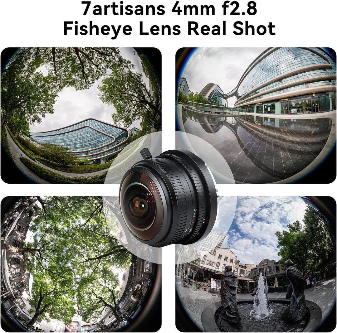 7 Artisans 4mm F2.8 Fisheye Ultra Wide Angle Lens APS-C Handbuch Focus Prime Lens Kompatibel für Can