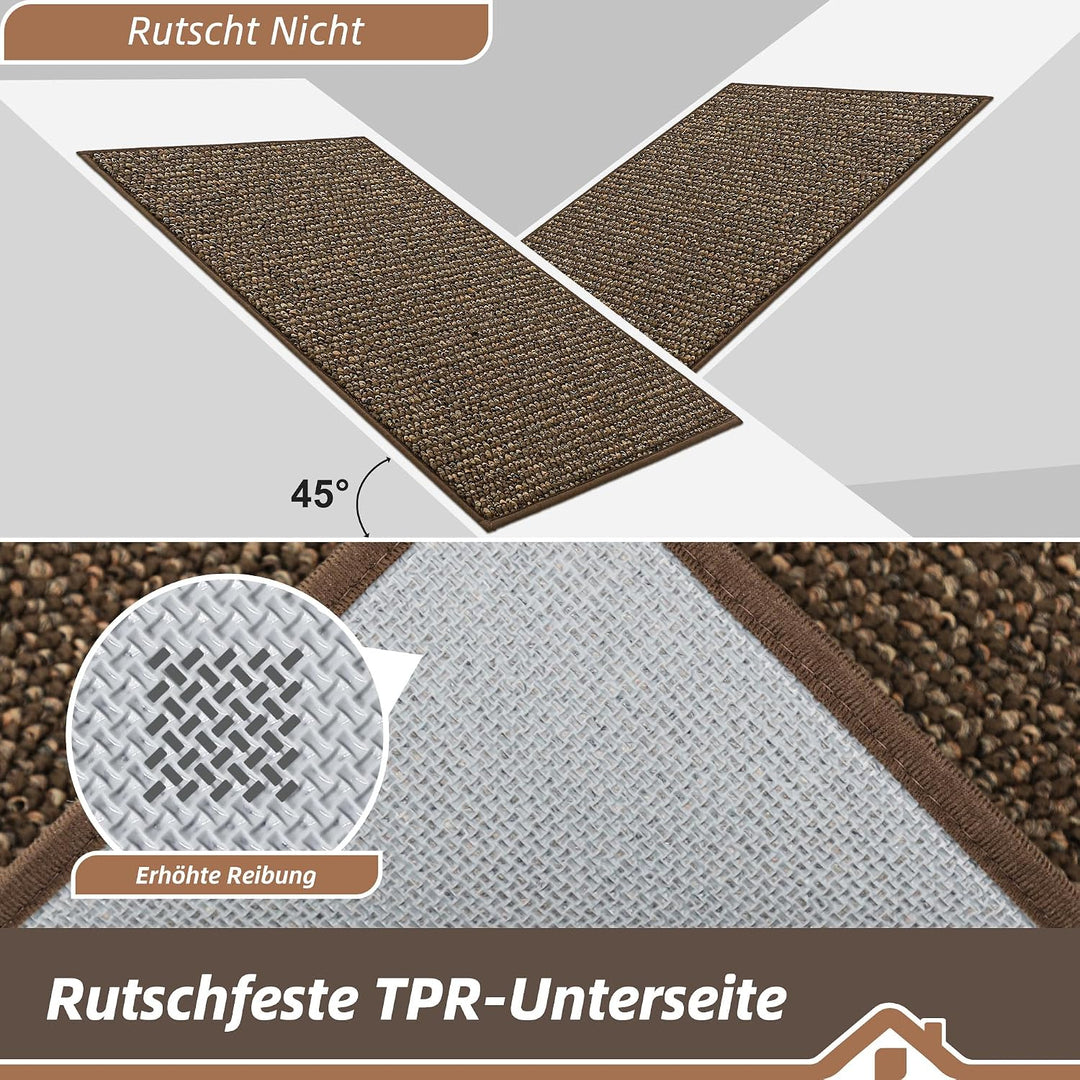 BEQHAUSE Fussmatte Innen, rutschfest und Waschbar, 90 x 150 cm, Braun 90 x 150 cm (Rechteckig) Braun