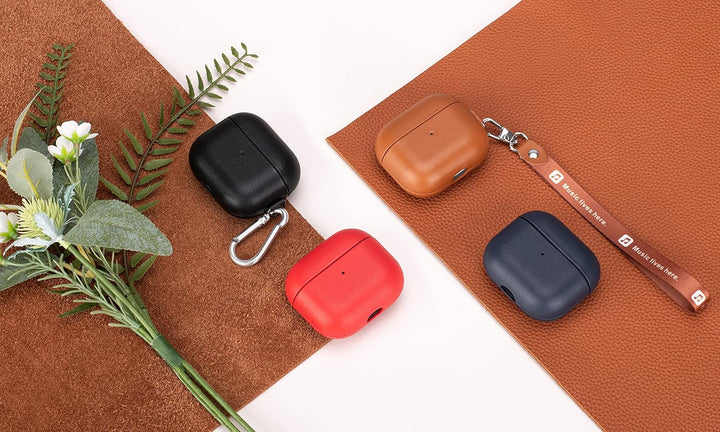 Haobobro [Nappa Series] AirPods 3 Hülle - Echtes Leder Hülle für AirPods 3. Generation - Handgeferti