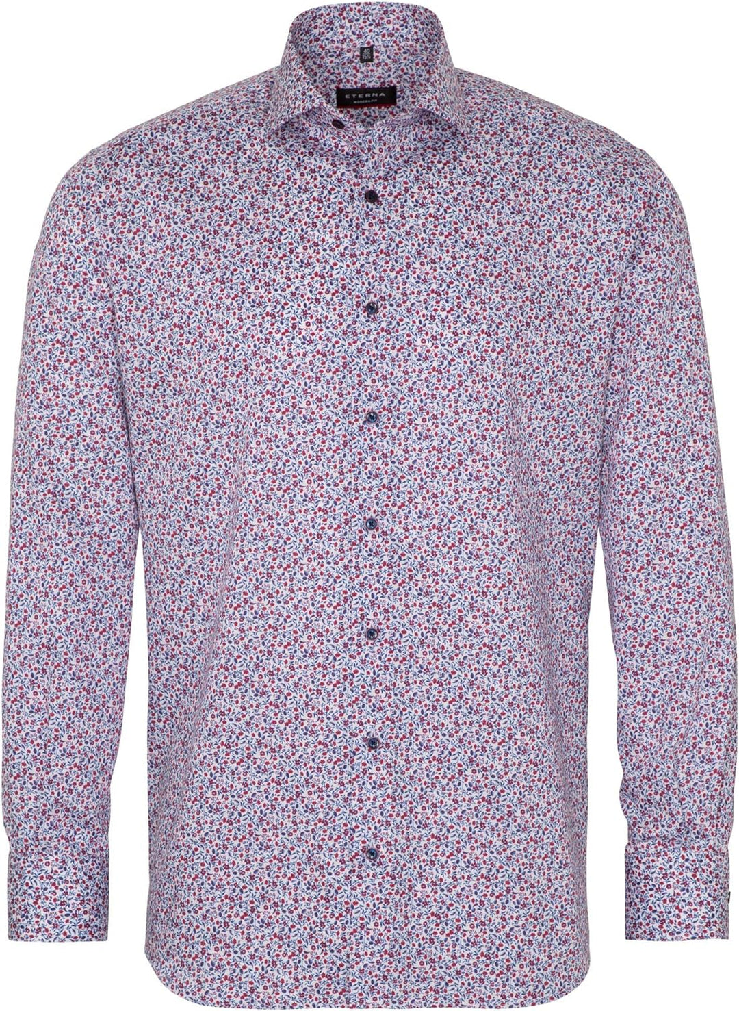eterna Herren bedrucktes Twill-Hemd MODERN FIT 1/1 rot 40_H_1/1