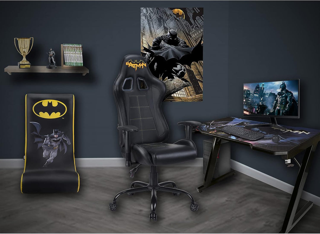 Subsonic Batman - Ergonomischer Gaming-Stuhl Verstellbare Rückenlehne/Armlehnen - Adult Gaming Chair