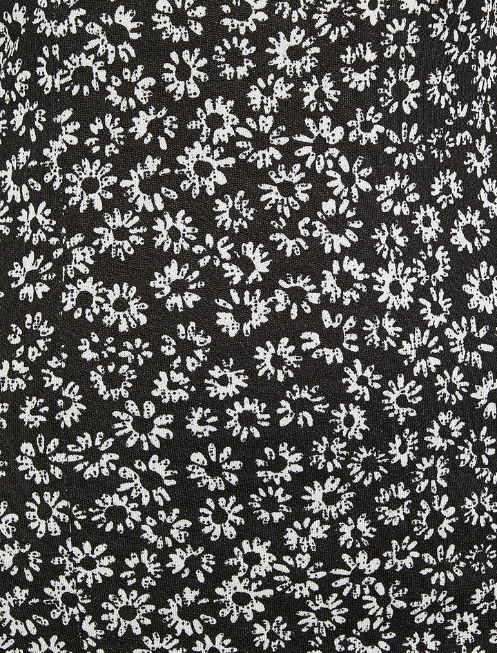 Koton Damen Floral Mini Strappy Cut Out Detail Dress M Black Design (9d9), M Black Design (9d9)
