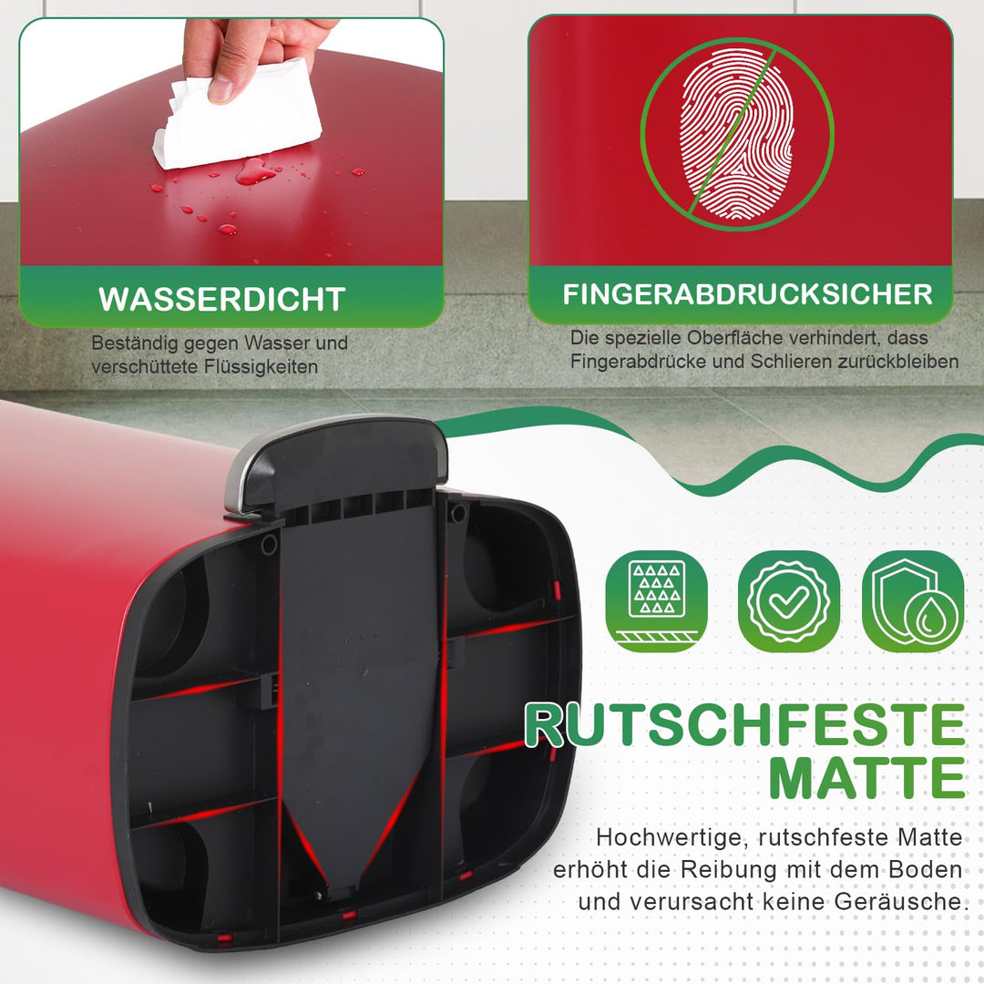 BestOffice 50 L Mülleimer Küche Mülleimer mit Deckel für Büro Schlafzimmer Badezimmer Schritt Müllei