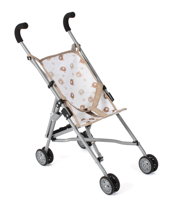 Bayer Chic 2000 - Puppenbuggy Roma, Puppenwagen, Mini-Buggy, Bärchen beige, 601-63 Sternchen, Navy,